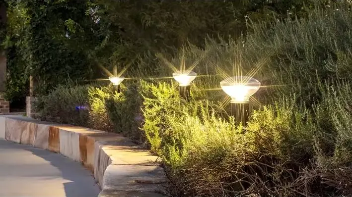 Garden lighting at night
